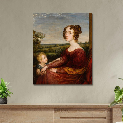 Ritratto Di Mrs. William Wilberforce E Bambino John Linnell jln24 quadro stampato su tela