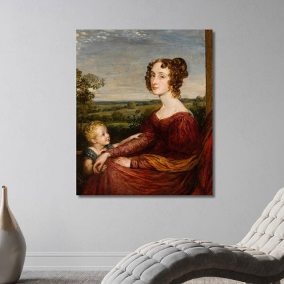 Ritratto Di Mrs. William Wilberforce E Bambino John Linnell jln24 quadro stampato su tela