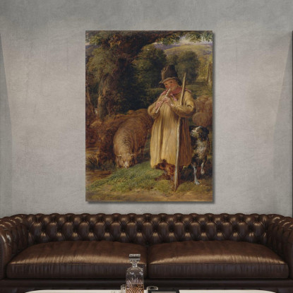 Pastorello Che Suona Un Flauto John Linnell jln26 quadro stampato su tela