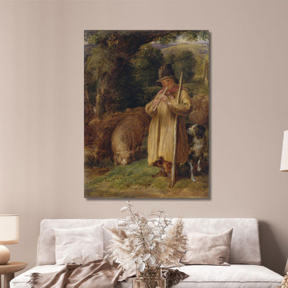 Pastorello Che Suona Un Flauto John Linnell jln26 quadro stampato su tela
