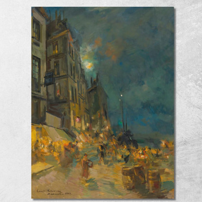Banchina Di Marsiglia Di Notte Konstantin Alexeevich Korovin kak13 quadro stampato su tela