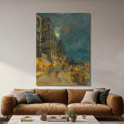 Banchina Di Marsiglia Di Notte Konstantin Alexeevich Korovin kak13 quadro stampato su tela