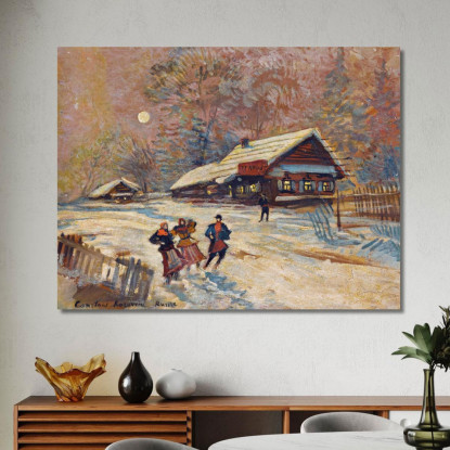 Festaioli Fuori Dalla Taverna Konstantin Alexeevich Korovin kak14 quadro stampato su tela