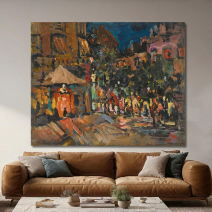 Parigi Di Notte Konstantin Alexeevich Korovin kak17 quadro stampato su tela
