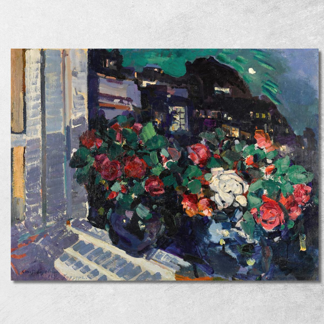 Rose Su Un Davanzale Gurzuf Konstantin Alexeevich Korovin kak25 quadro stampato su tela Rose Su Un Davanzale Gurzuf Konstantin Alexeevich Korovin kak25 quadro stampato su tela