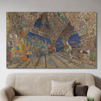Scenografia Per Le Coq D'Or Konstantin Alexeevich Korovin kak28 quadro stampato su tela