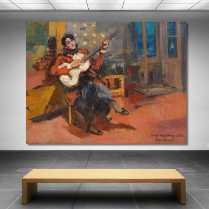 Il Suonatore Di Chitarra Konstantin Alexeevich Korovin kak30 quadro stampato su tela
