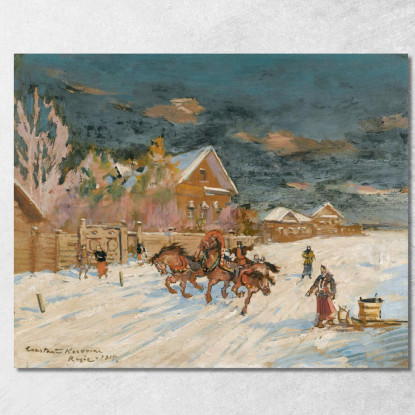 Paesaggio Invernale 2 Konstantin Alexeevich Korovin kak38 quadro stampato su tela