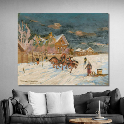 Paesaggio Invernale 2 Konstantin Alexeevich Korovin kak38 quadro stampato su tela
