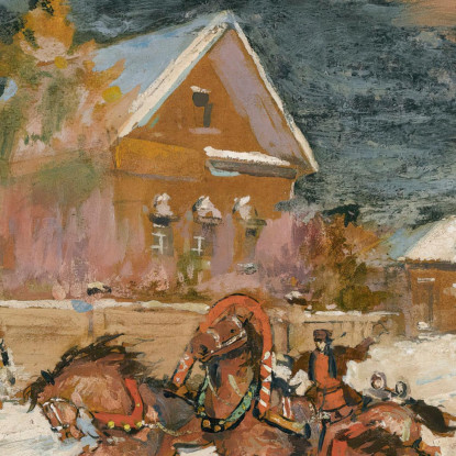 Paesaggio Invernale 2 Konstantin Alexeevich Korovin kak38 quadro stampato su tela