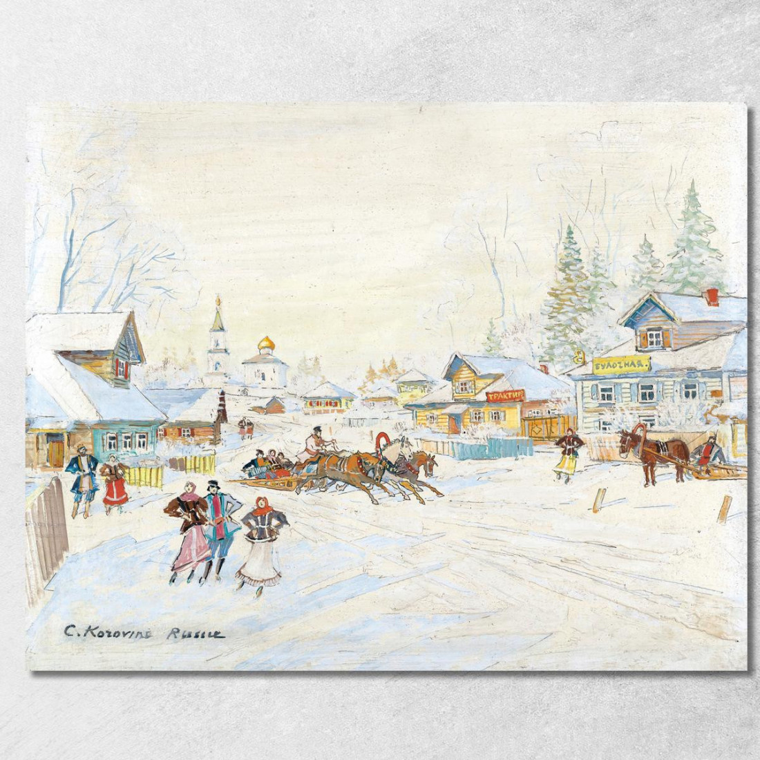 Paesaggio Invernale Konstantin Alexeevich Korovin kak39 quadro stampato su tela Paesaggio Invernale Konstantin Alexeevich Korovin kak39 quadro stampato su tela