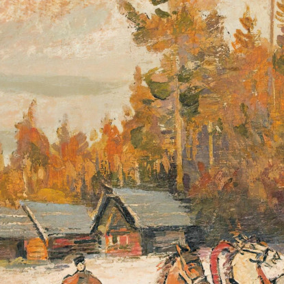 Corsa In Slitta Invernale Konstantin Alexeevich Korovin kak41 quadro stampato su tela