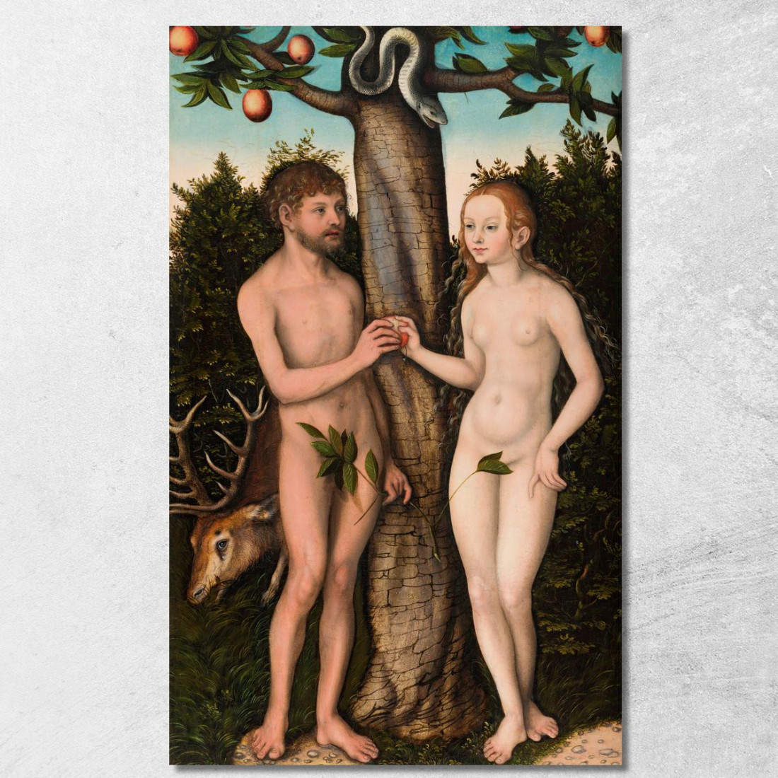 Adamo Ed Eva Lucas Cranach the Elder lce6 quadro stampato su tela Adamo Ed Eva Lucas Cranach the Elder lce6 quadro stampato su tela