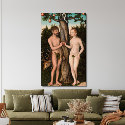 Adamo Ed Eva Lucas Cranach the Elder lce6 quadro stampato su tela