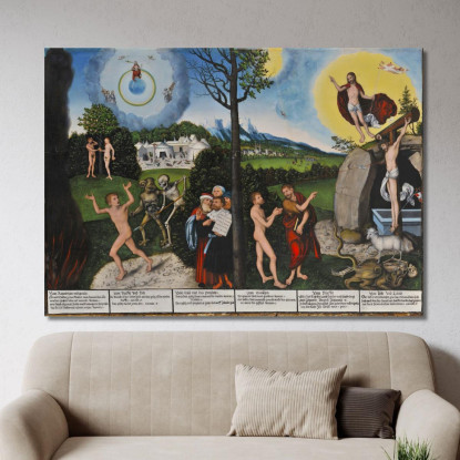Dannazione E Redenzione Lucas Cranach the Elder lce15 quadro stampato su tela