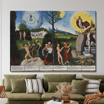 Dannazione E Redenzione Lucas Cranach the Elder lce15 quadro stampato su tela