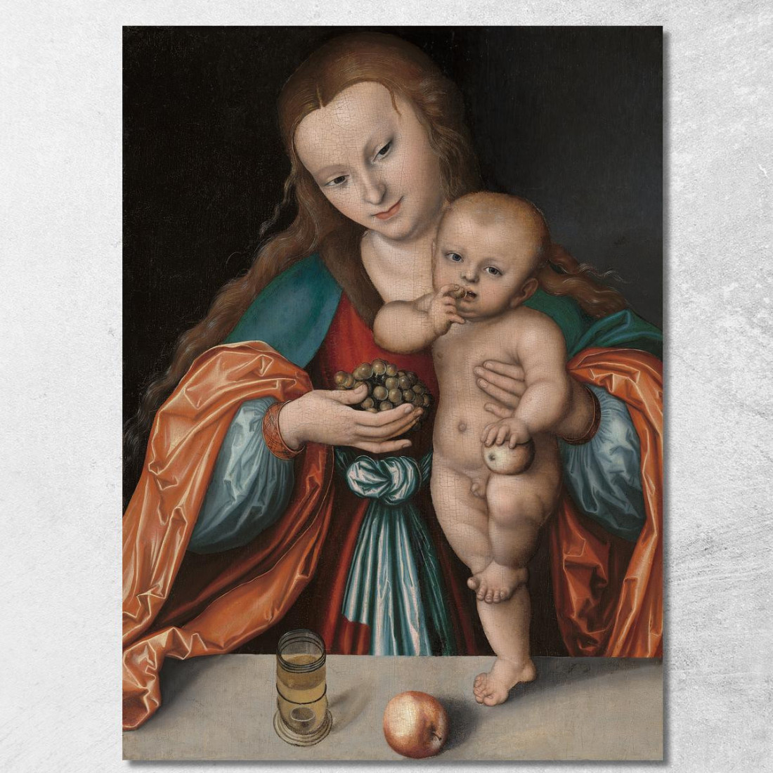 Madonna Col Bambino Lucas Cranach the Elder lce36 quadro stampato su tela Madonna Col Bambino Lucas Cranach the Elder lce36 quadro stampato su tela