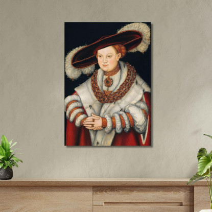 Ritratto Di Magdalena Di Sassonia Moglie Dell'Elettore Gioacchino Ii Di Brandeburgo Lucas Cranach the Elder lce50 quadro stampa