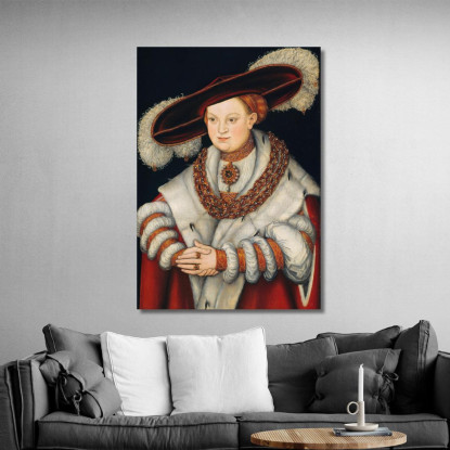 Ritratto Di Magdalena Di Sassonia Moglie Dell'Elettore Gioacchino Ii Di Brandeburgo Lucas Cranach the Elder lce50 quadro stampa
