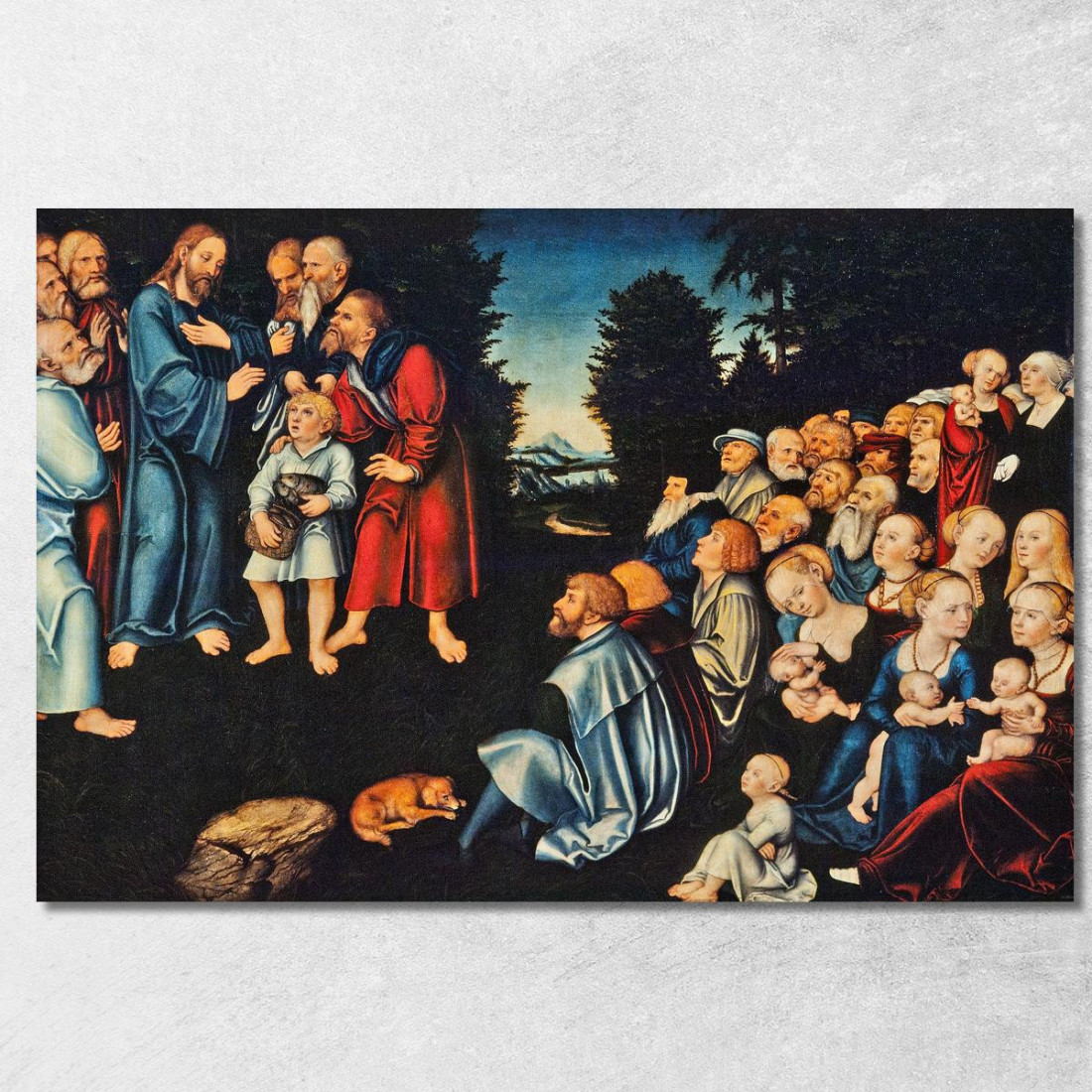 Il Miracolo Dei Cinque Pani E Due Pesci Lucas Cranach the Elder lce82 quadro stampato su tela Il Miracolo Dei Cinque Pani E Due Pesci Lucas Cranach the Elder lce82 quadro stampato su tela