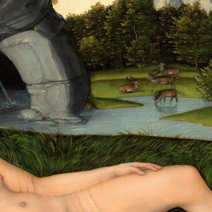 La Ninfa Della Sorgente Lucas Cranach the Elder lce83 quadro stampato su tela