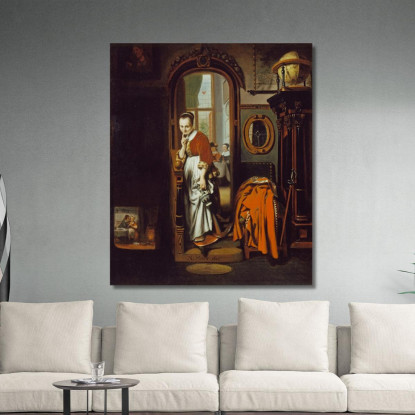 La Casalinga In Ascolto (La Pettegola) Nicolaes Maes nma38 quadro stampato su tela