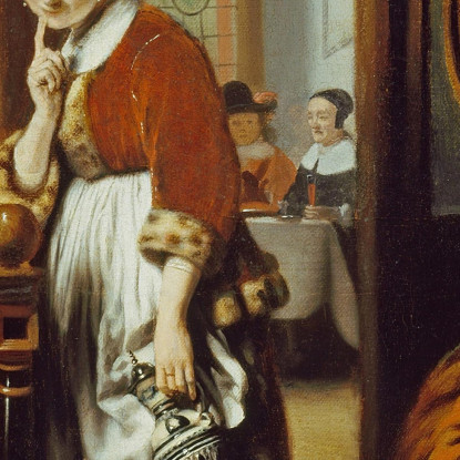 La Casalinga In Ascolto (La Pettegola) Nicolaes Maes nma38 quadro stampato su tela