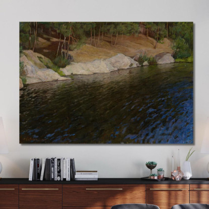 Riva Del Fiume Pekka Halonen phl17 quadro stampato su tela