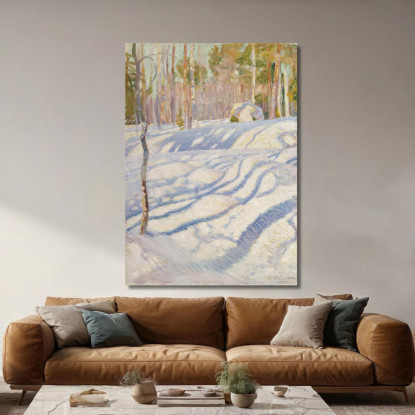 Paesaggio Invernale Al Sole Pekka Halonen phl25 quadro stampato su tela