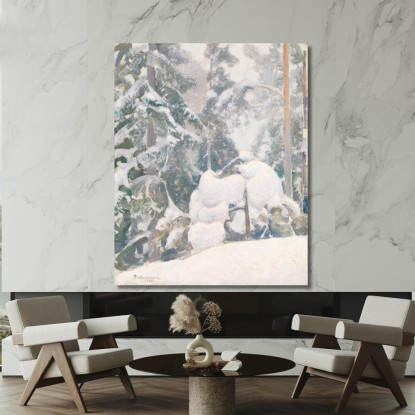 Paesaggio Invernale 2 Pekka Halonen phl34 quadro stampato su tela