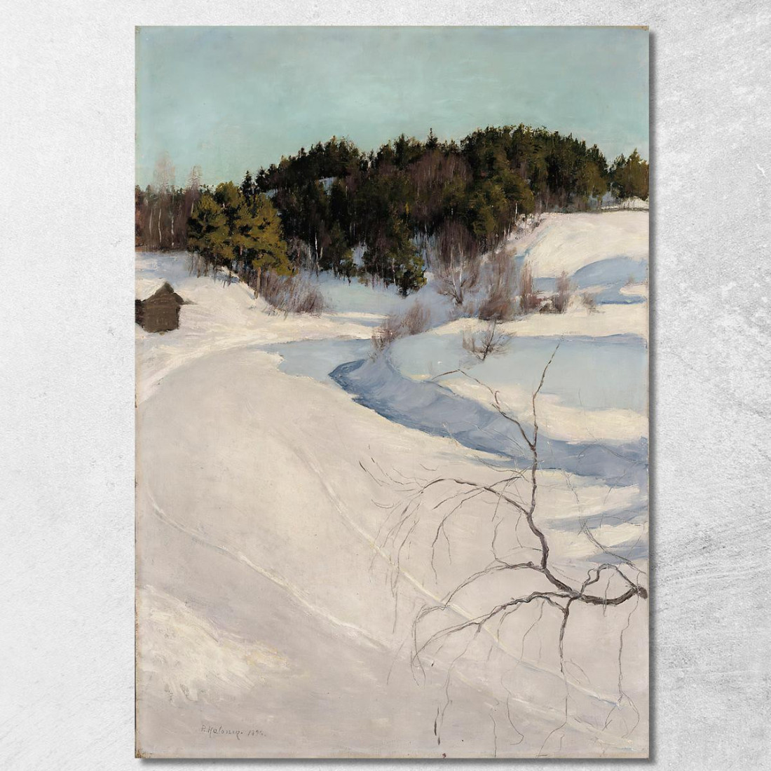 Paesaggio Invernale Myllykyla Pekka Halonen phl36 quadro stampato su tela Paesaggio Invernale Myllykyla Pekka Halonen phl36 quadro stampato su tela