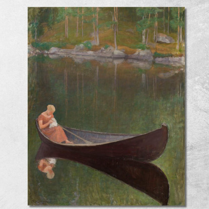 Donna In Barca Pekka Halonen phl38 quadro stampato su tela