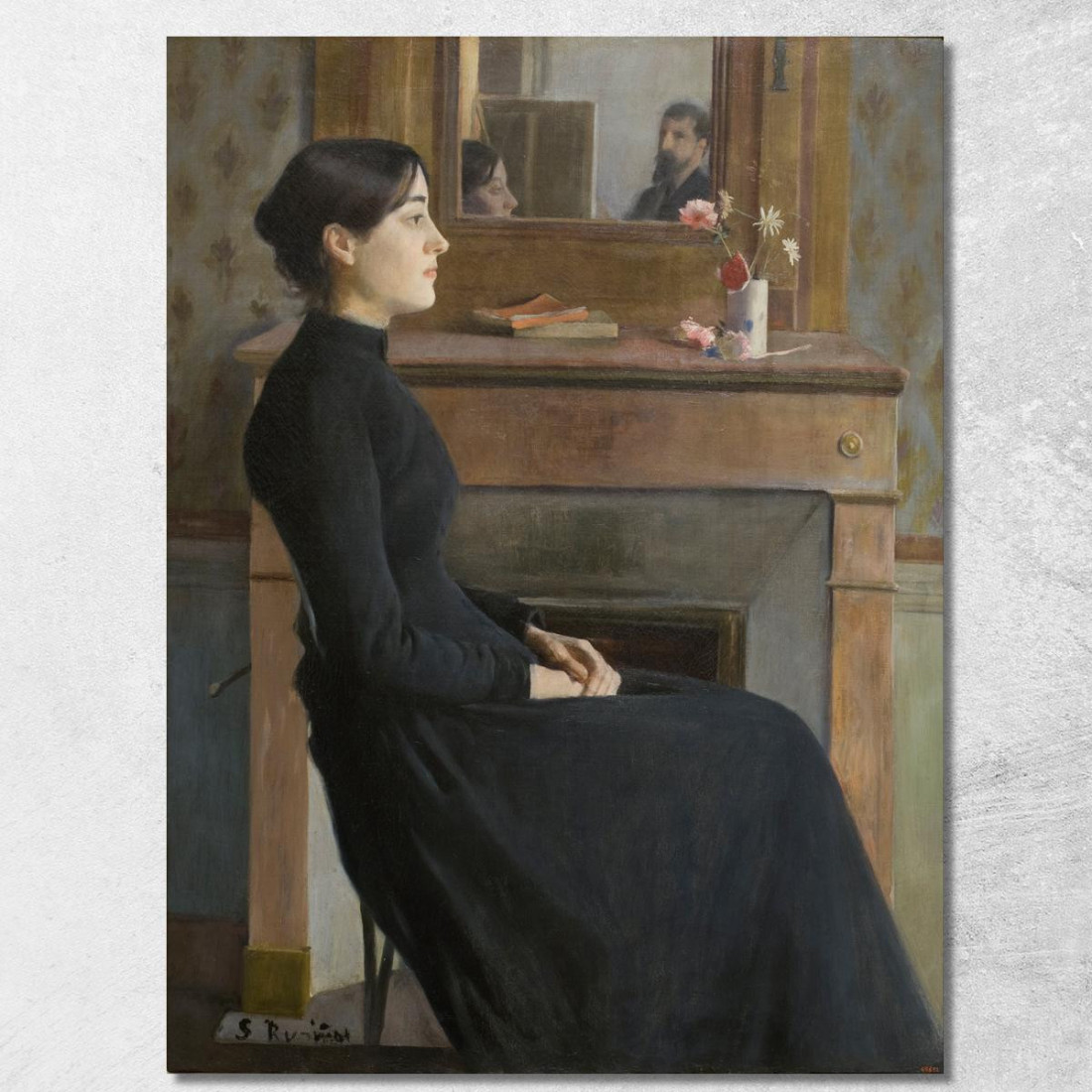 Figura Femminile Santiago Rusiñol srs13 quadro stampato su tela Figura Femminile Santiago Rusiñol srs13 quadro stampato su tela