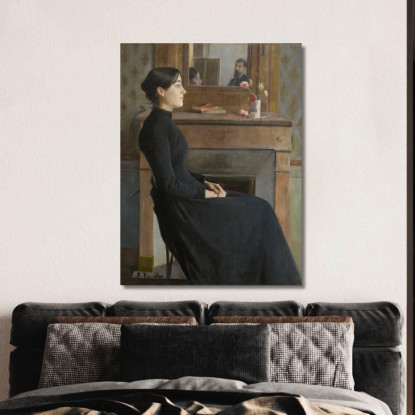 Figura Femminile Santiago Rusiñol srs13 quadro stampato su tela