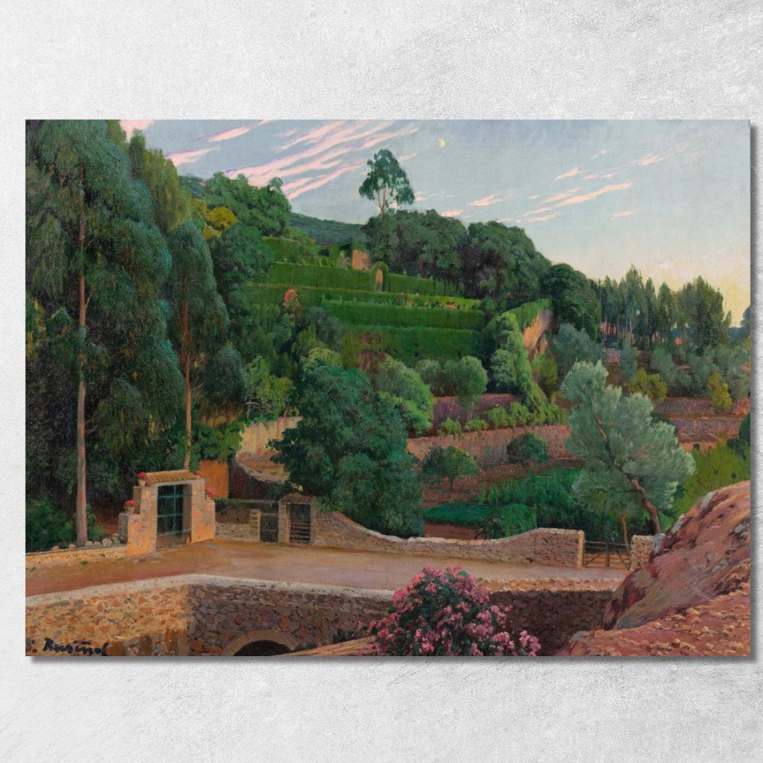 Anfiteatro Verde: Una Vista Dei Giardini Di Sa Coma Santiago Rusiñol srs17 quadro stampato su tela Anfiteatro Verde: Una Vista Dei Giardini Di Sa Coma Santiago Rusiñol srs17 quadro stampato su tela