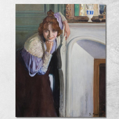 Ragazza Che Ride Santiago Rusiñol srs23 quadro stampato su tela