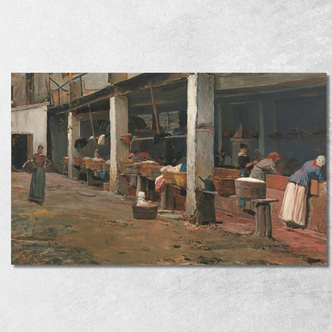 Lavatoi Della Barceloneta Santiago Rusiñol srs24 quadro stampato su tela Lavatoi Della Barceloneta Santiago Rusiñol srs24 quadro stampato su tela