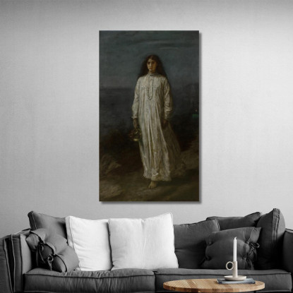 Una Sonnambula Sir John Everett Millais jem1 quadro stampato su tela