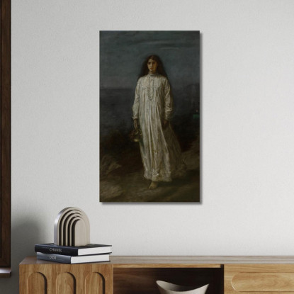 Una Sonnambula Sir John Everett Millais jem1 quadro stampato su tela
