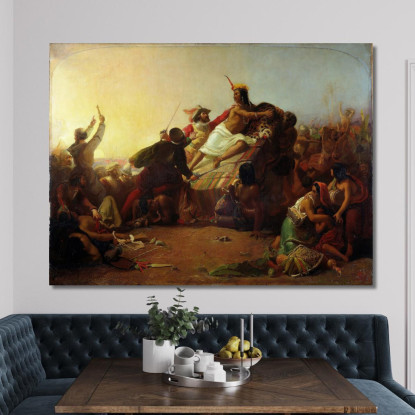 Pizarro Che Cattura L'Inca Del Perù Sir John Everett Millais jem24 quadro stampato su tela