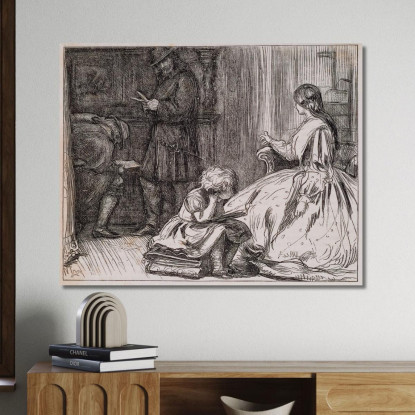 Figlio Christopher – I Poliziotti Irrompono In Casa Sir John Everett Millais jem37 quadro stampato su tela