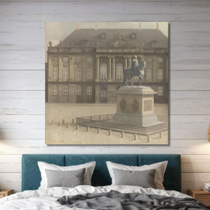 Piazza Amalienborg Copenaghen Vilhelm Hammershøi vhm3 quadro stampato su tela