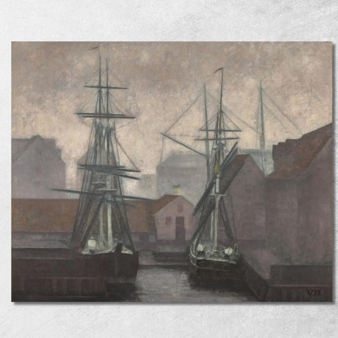 Molo Del Commercio Della Groenlandia Christianshavn Copenaghen Vilhelm Hammershøi vhm13 quadro stampato su tela Molo Del Commercio Della Groenlandia Christianshavn Copenaghen Vilhelm Hammershøi vhm13 quadro stampato su tela