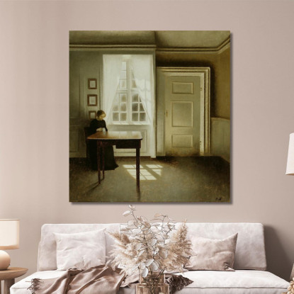 Interno Con Una Signora Vilhelm Hammershøi vhm25 quadro stampato su tela