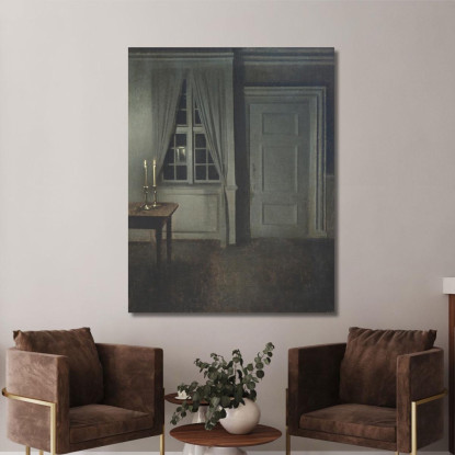 Interno Con Due Candele Vilhelm Hammershøi vhm31 quadro stampato su tela