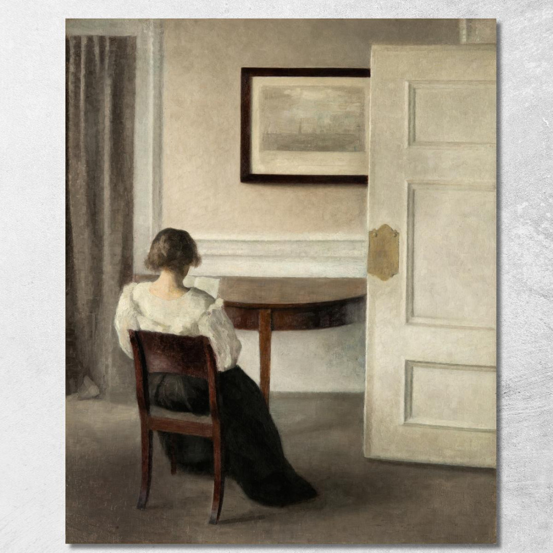 Interno Vilhelm Hammershøi vhm37 quadro stampato su tela Interno Vilhelm Hammershøi vhm37 quadro stampato su tela