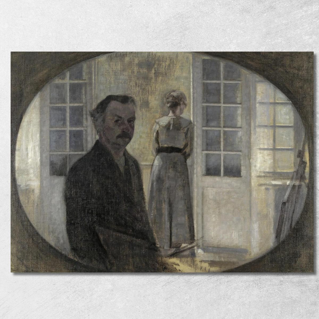 Interno Con L'Artista E Sua Moglie (Doppio Ritratto Dell'Artista E Sua Moglie Visti Attraverso Uno Specchio) Vilhelm Hammershøi Interno Con L'Artista E Sua Moglie (Doppio Ritratto Dell'Artista E Sua Moglie Visti Attraverso Uno Specchio) Vilhelm Hammershøi