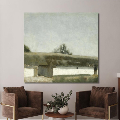 Paesaggio Con Fattoria Vilhelm Hammershøi vhm43 quadro stampato su tela
