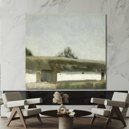 Paesaggio Con Fattoria Vilhelm Hammershøi vhm43 quadro stampato su tela
