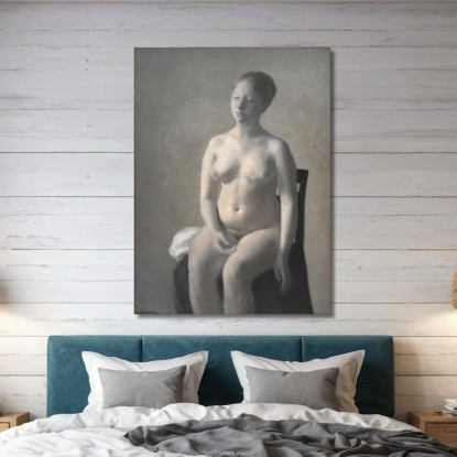 Nudo Femminile Seduto Vilhelm Hammershøi vhm52 quadro stampato su tela